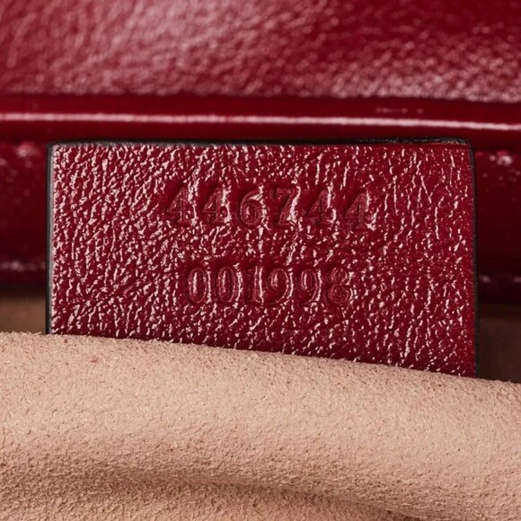 Gucci Beige/Red GG Quilted Canvas Marmont Mini Shoulder Bag - Picture 7 of 10